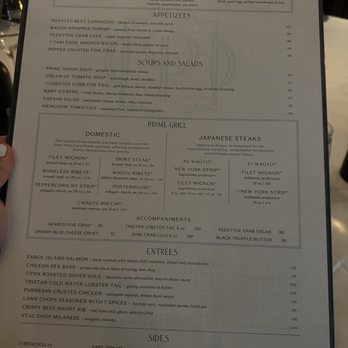 Prime - Menu - Steakhouses Near Me - Las Vegas, Nevada Prime - Menu - Steakhouses Near Me - Las Vegas, Nevada