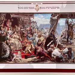 Dzwon Zygmunt - Painting of the bell raising in 1521