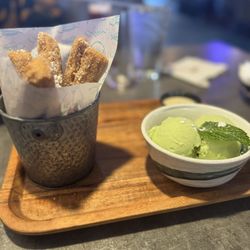 RAW Kitchen & Cantina - Dessert churros n ice cream .