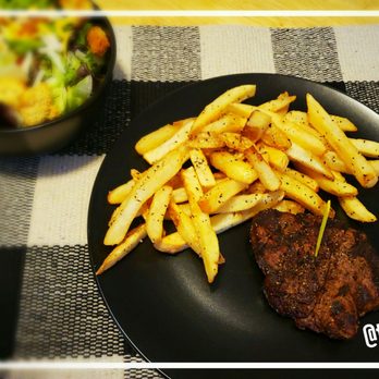 All American Steakhouse - Salad, fries and 6oz filet med well - Steakhouses Near Me - Waldorf, Maryland All American Steakhouse - Salad, fries and 6oz filet med well - Steakhouses Near Me - Waldorf, Maryland