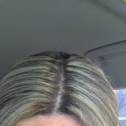 Blown Salon - Cheetah print part line. Orange banding between blonde and brown makes me so scared all of the lifted hair will snap off