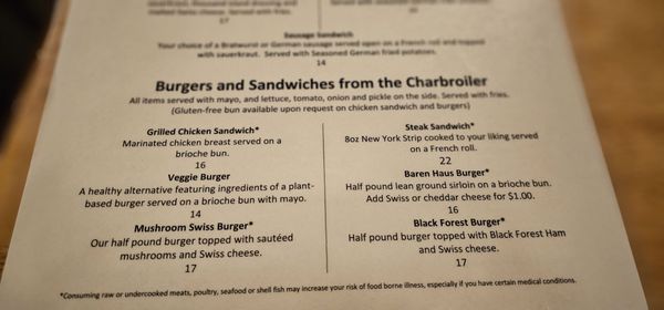 Menu photo 8 Baren Haus Leavenworth, WA Menu photo 8 Baren Haus Leavenworth, WA