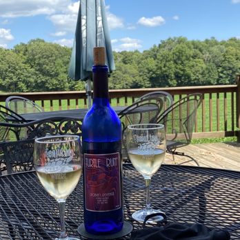 Turtle Run Winery - Robins Revenge wine on the patio - Wineries Near Me - Corydon, Indiana