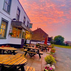 The Green Man - Outdoor Seating at the front of The Green Man pub at Inglewhite Preston