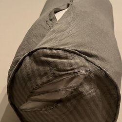 Five Star Cleaners - shrunken, torn silk neck roll pillow sham