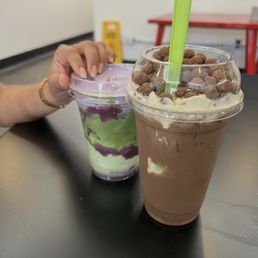 Cereal mocha and ube matcha