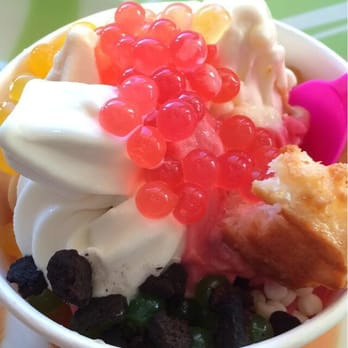 Grannys Yogurt - watermelon sorbet,vanilla,+salted Carmel corn.W/ bits of white chocolate chips. Mango, kiwi, passion fruit, and strawberry boba. - Ice Cream & Frozen Yogurt Near Me - San Pedro, California Grannys Yogurt - watermelon sorbet,vanilla,+salted Carmel corn.W/ bits of white chocolate chips. Mango, kiwi, passion fruit, and strawberry boba. - Ice Cream & Frozen Yogurt Near Me - San Pedro, California