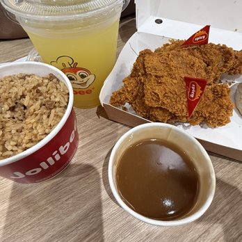 Jollibee - 2pc Chickenjoy w/ Biscuit 1 Side and Drink - Chicken Shop Near Me - Ontario, California