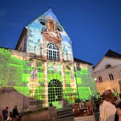 Maison du Colombier - Church lit for the celebration.