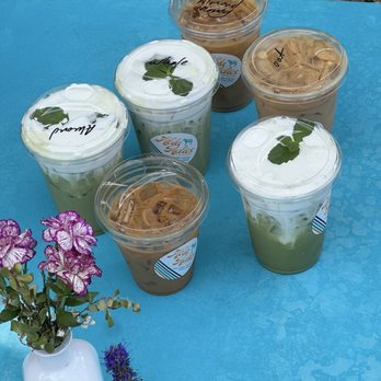 Hola Adios Coffeeshop - Mint matcha, honey latte w almond milk, vanilla latte w oat milk, short iced latte w oat milk - Coffee & Tea Near Me - Tustin, California Hola Adios Coffeeshop - Mint matcha, honey latte w almond milk, vanilla latte w oat milk, short iced latte w oat milk - Coffee & Tea Near Me - Tustin, California