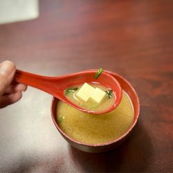 Momoya Sushi & Bento - Lovely miso soup included with the bento boxes
