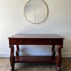 Excel Shop Furniture Restoration - Library table with repairs, fabrication, and stripped and refinished
