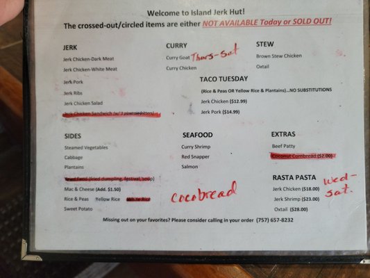 Menu photo 6 Island Jerk Hut Chesapeake, VA