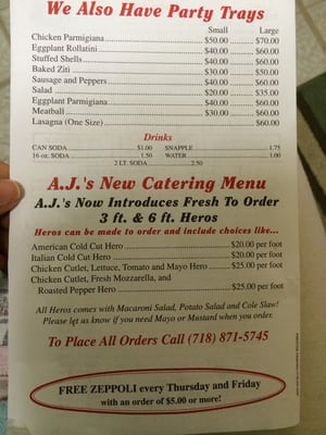 Menu photo 1 AJ's Pizzeria & Restaurant Brooklyn, NY