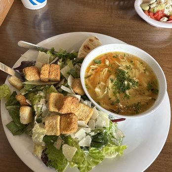 Taziki's Mediterranean Cafe - Deerfield - Greek Lemon Chicken Soup with Caesar Salad - Mediterranean Near Me - Mason, Ohio