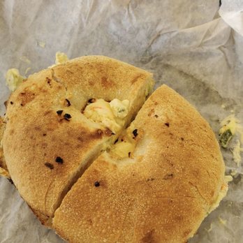 Strathmore Bagels - Toasted bialy with vegetable cream cheese - Delis Near Me - Lake Worth, Florida Strathmore Bagels - Toasted bialy with vegetable cream cheese - Delis Near Me - Lake Worth, Florida