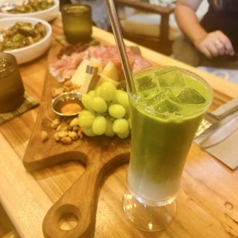 Pewa - Matcha latte (unsweetened) and charcuterie board to share! - Coffee & Tea Near Me - Honolulu, Hawaii Pewa - Matcha latte (unsweetened) and charcuterie board to share! - Coffee & Tea Near Me - Honolulu, Hawaii