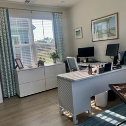 Classic Design - New home. We added a home office complete with custom draperies.