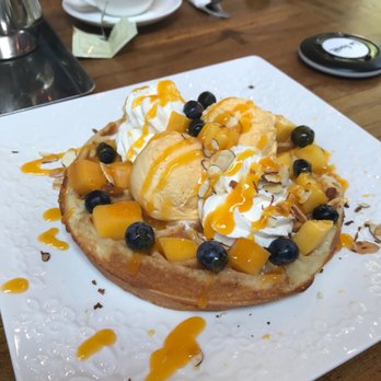 La Forêt - Mango waffle - Coffee & Tea Near Me - Burnaby, British Columbia La Forêt - Mango waffle - Coffee & Tea Near Me - Burnaby, British Columbia
