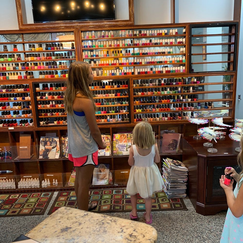 Girls picking color for their princess mani pedi!! Great place!! Girls picking color for their princess mani pedi!! Great place!!