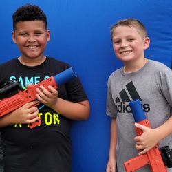 Alpha Dog Entertainment Mobile Laser Tag - Kids Playing mobile laser tag - Alpha Dog Entertainment family fun