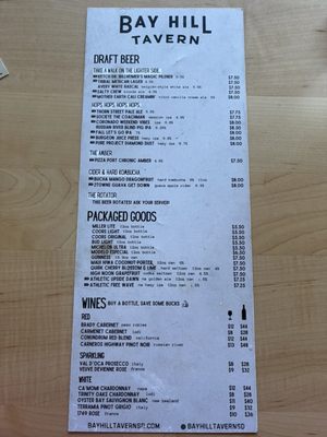 Menu photo 2 Bay Hill Tavern San Diego, CA