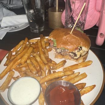 44 Mills Kitchen + Tap - Black Bean Burger & Fries! - New American Near Me - Concord, North Carolina