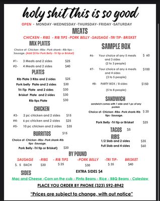 Menu photo 8 Holy Shit This Is So Good BBQ Los Angeles, CA Menu photo 8 Holy Shit This Is So Good BBQ Los Angeles, CA