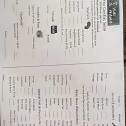 Yuki Hana - All you can eat menu.