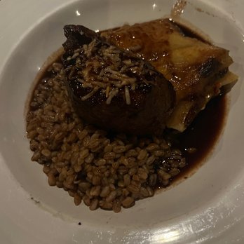 Cafe Maxx - GF* Pan Seared Petite Filet Mignon with gratin potatoes - Seafood Near Me - Pompano Beach, Florida