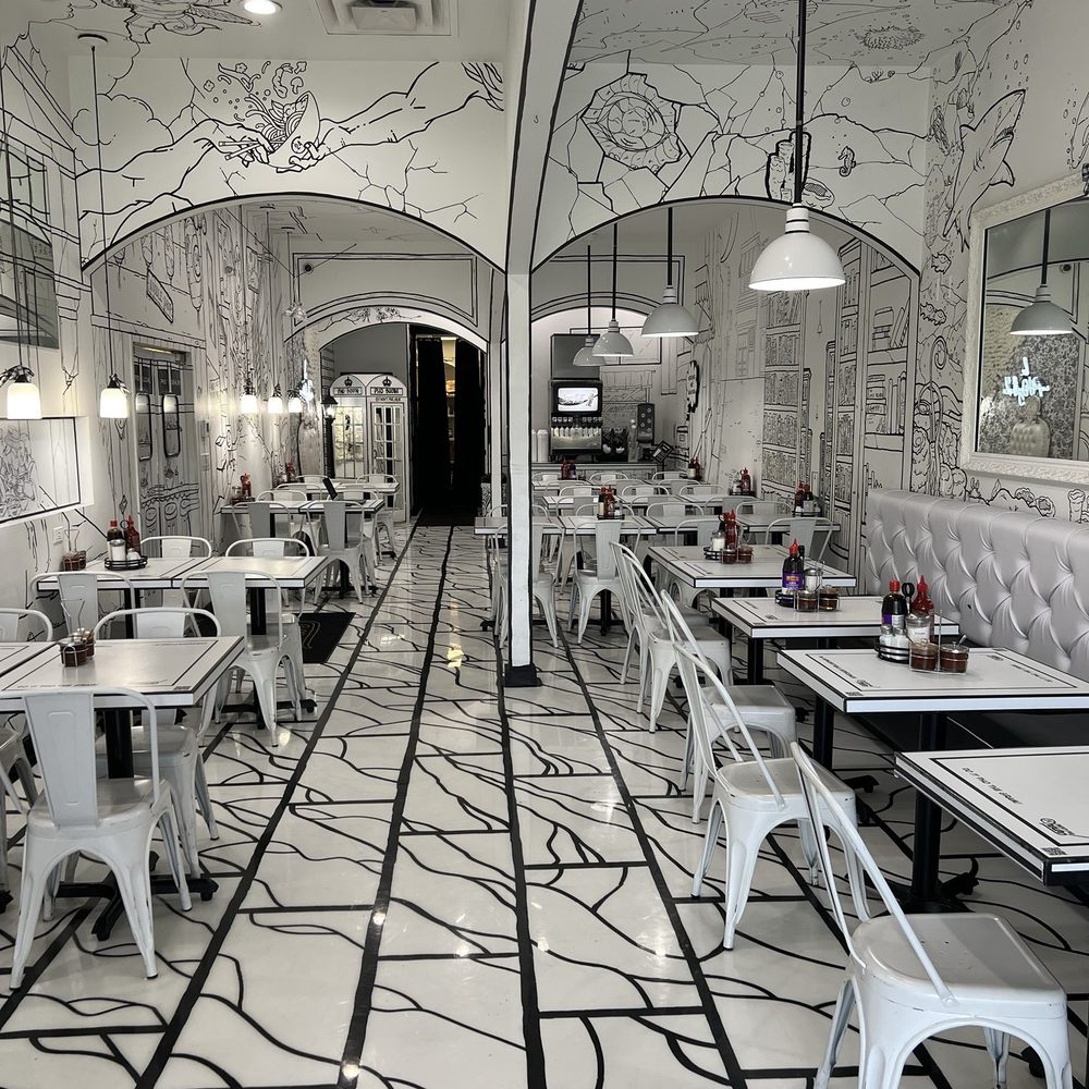 Twenty Pho Hour - Black and white dining room - Noodles Near Me - Orlando, Florida