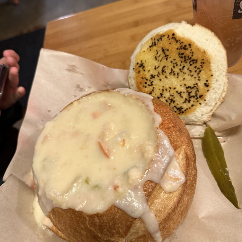 Clam Chowder in sourdough bowl Clam Chowder in sourdough bowl