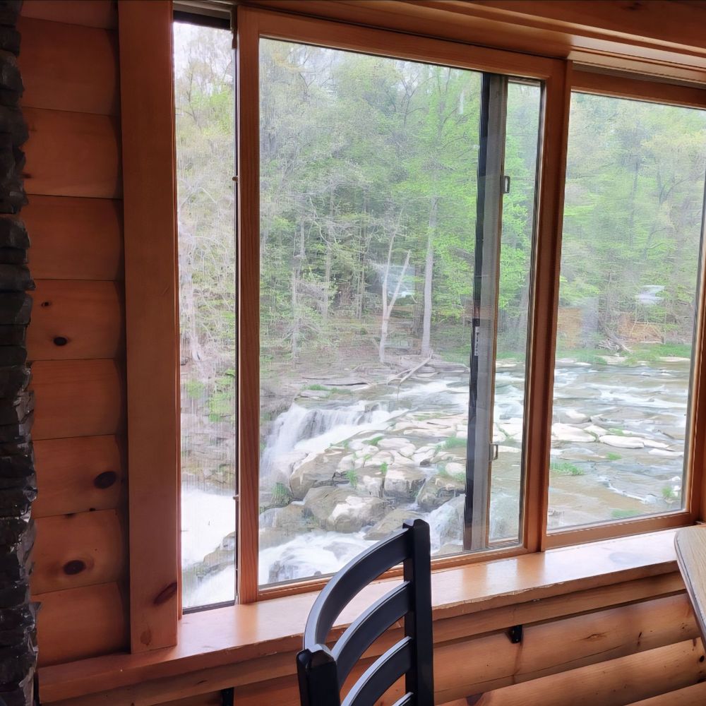 Indian Falls Log Cabin Restaurant - View from our table - Burgers Near Me - Corfu, New York Indian Falls Log Cabin Restaurant - View from our table - Burgers Near Me - Corfu, New York