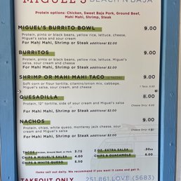the menu