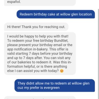 Nothing Bundt Cakes - They allow redeem at any location but this location refuse to honor - Bakeries Near Me - San Jose, California Nothing Bundt Cakes - They allow redeem at any location but this location refuse to honor - Bakeries Near Me - San Jose, California