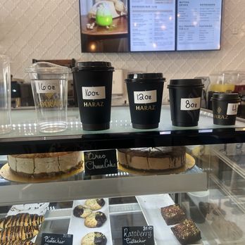 Haraz Coffee House - Cups sizes- drink options - Coffee & Tea Near Me - San Antonio, Texas