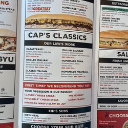 Capriotti's Sandwich Shop - Menu