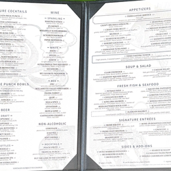 Tides - Dining Menu