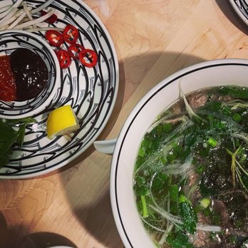 Sochi Saigon Kitchen - Pho with limited toppings / herbs - we found it very greasy - Vietnamese Near Me - Chicago, Illinois