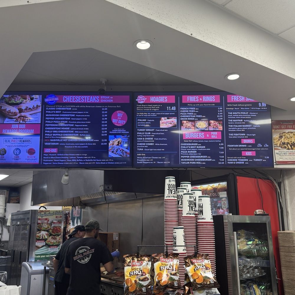 Philly's Best - Menu board - Sandwiches Near Me - Downey, California