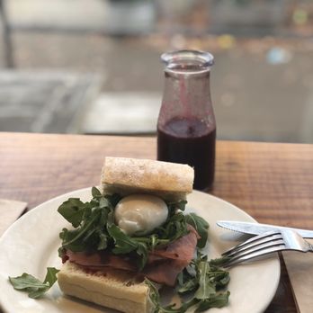 Bounty Kitchen - Queen Anne - Ham and egg sandwich and beet juice - Salad Near Me - Seattle, Washington