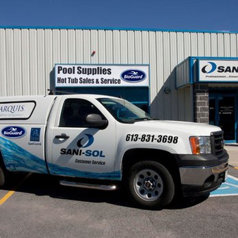 Sani-Sol Pool & Spas - Our Store front and service vehicle - Hot Tub & Pool Near Me - Stittsville, Ontario Sani-Sol Pool & Spas - Our Store front and service vehicle - Hot Tub & Pool Near Me - Stittsville, Ontario
