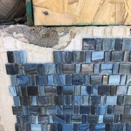 This is the glass tile installation...the manufacturer called it the worst job they've seen since their tenure.