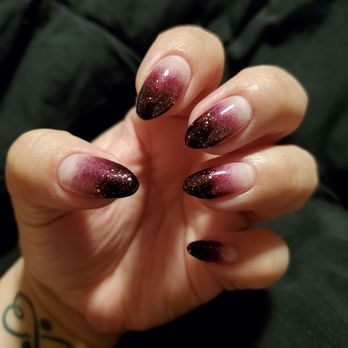 Greenfield Nails & Spa - Gilbert - Ombre with purple and mahogany glitter - Nail Salons Near Me - Gilbert, Arizona