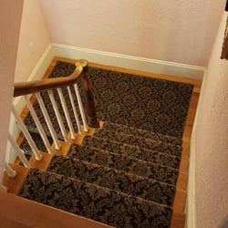 AJ Rose Carpets & Flooring - Milliken Stainmaster Chateau Truffle Staircase Installation