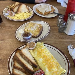 a breakfast of eggs, toast and toast a breakfast of eggs, toast and toast