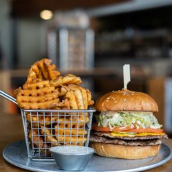 Aslan Brewing Company - Classic Double Smash Burger with waffle fries