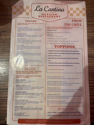 Menu photo 3 La Cantina Mexican Restaurant  Katy, TX