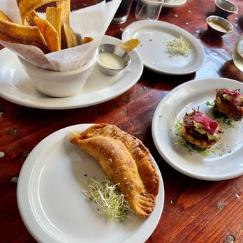Puerto Viejo - Appetizers...beef empanadas, plantains and tostones rellenos - Dominican Near Me - Brooklyn, New York