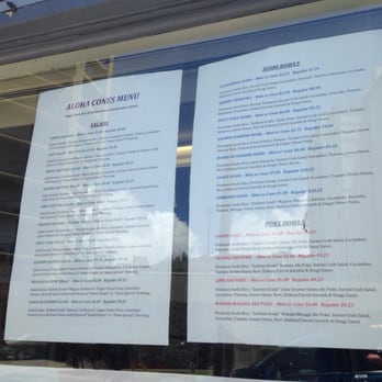 Aloha Cones - Menu - Sushi Bars Near Me - Honolulu, Hawaii Aloha Cones - Menu - Sushi Bars Near Me - Honolulu, Hawaii